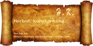 Herbst Konstantina névjegykártya